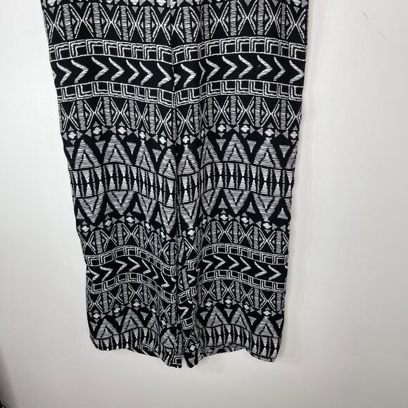 B Design pants women's large slacks soft wide legged pull on black graphic print - Picture 3 of 13